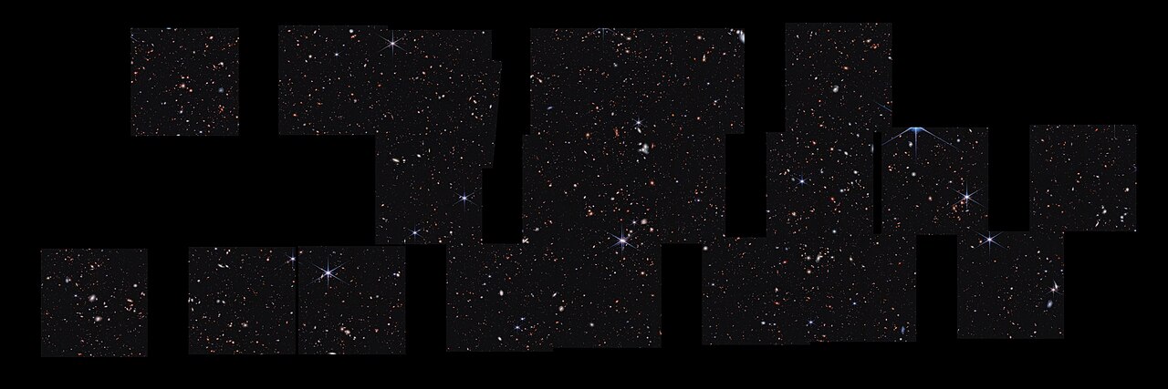 cosmic space stars (foto: NASA, ESA, CSA, S. Finkelstein (UT Austin), M. Bagley (UT Austin), R. Larson (UT Austin), A. Pagan (STScI) / CC BY 4.0, Wikimedia Commons)