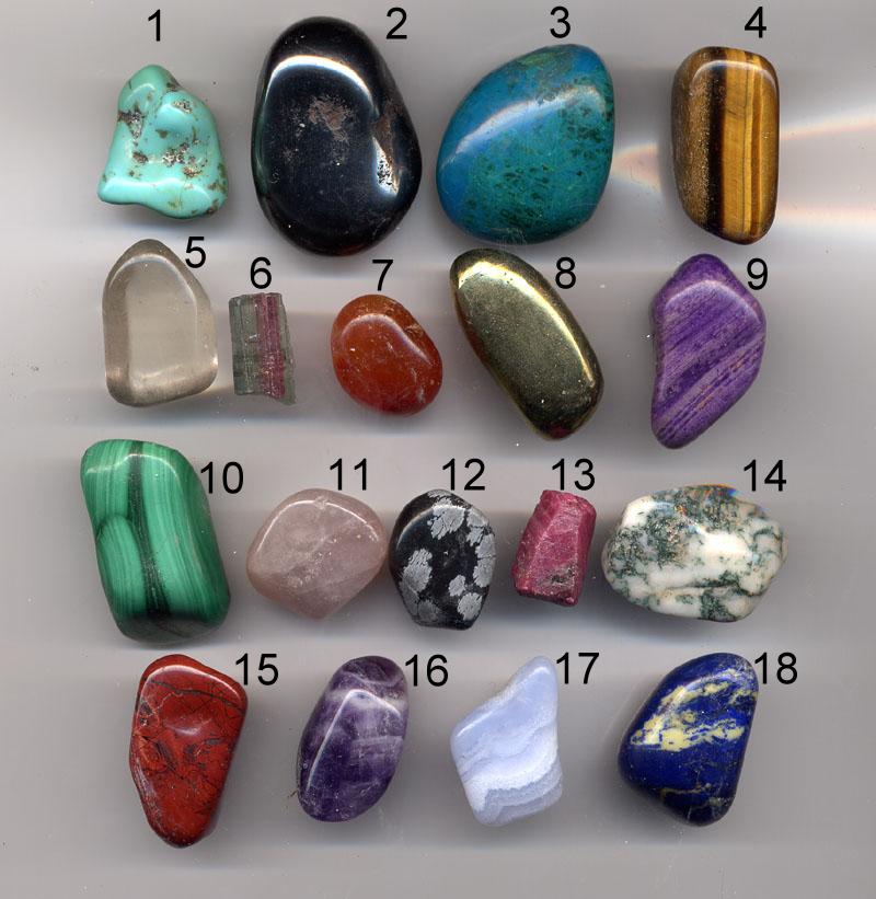 polished gemstones row