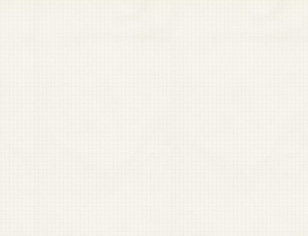 Kariertes Blatt mit handschriftlichen Spalten und einem Bleistift daneben